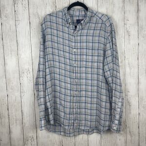 Vineyard Vines Shirt Mens Large Classic Fit Button Down Linen Preppy Academia